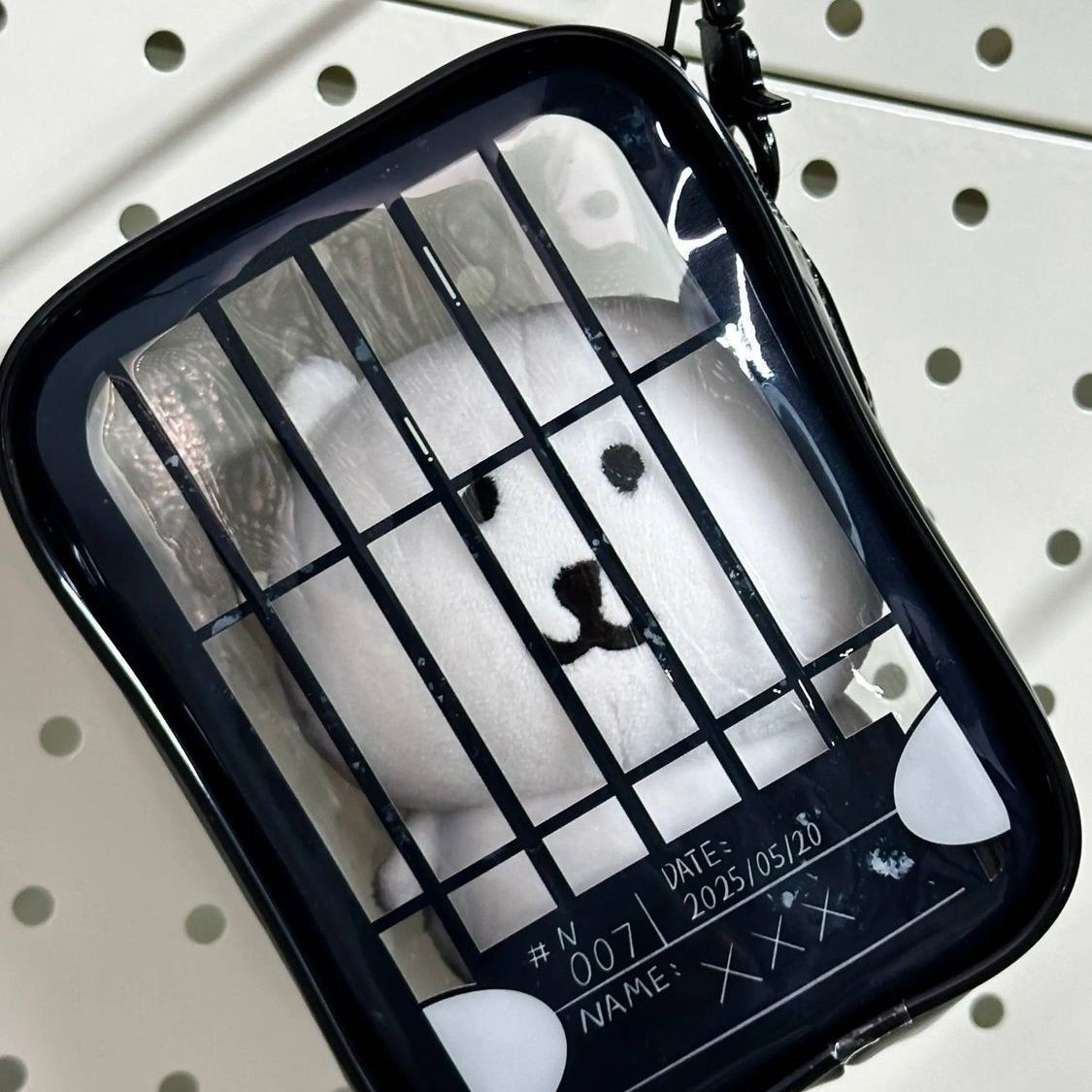 手绘监狱娃包PVC透明防尘13cm