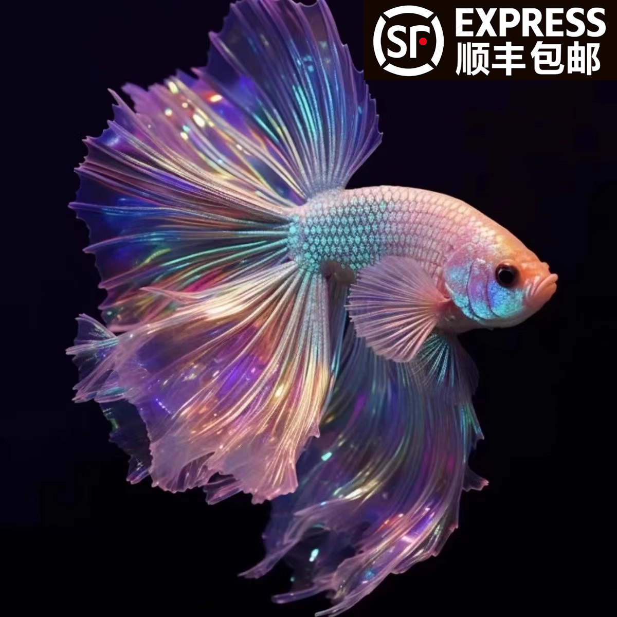 顺丰泰国斗鱼大尾巴半月公粉白超美斗鱼小型热带观赏鱼好养耐活鱼