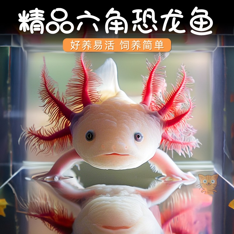 六角恐龙鱼冷水鱼蝾螈水族宠物鱼六角龙淡水鱼好养活鱼观赏网红鱼