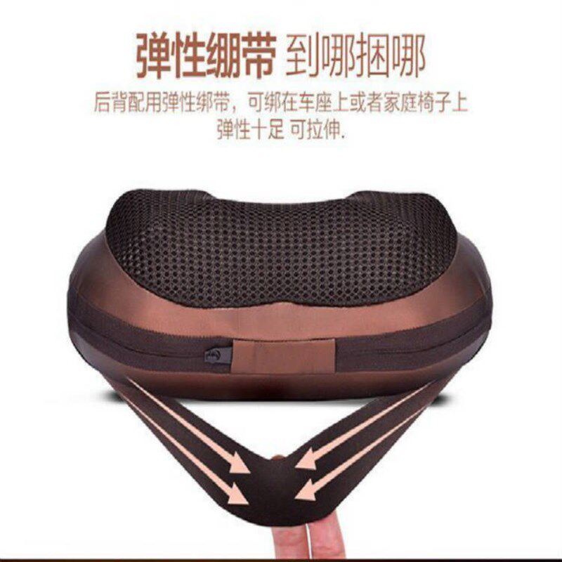 车载按摩枕电动颈椎按摩器家用红外加热揉捏肩背按摩头地推爆款