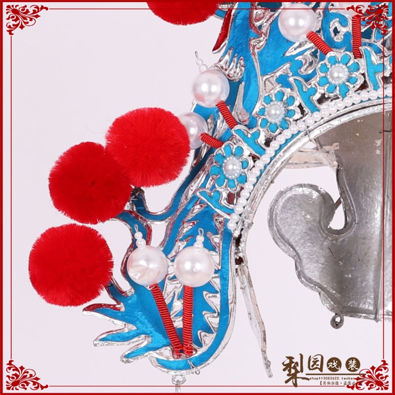 极速京豫剧戏g曲戏剧头盔头 八姐九妹镶钻蝴蝶盔 武旦扈三娘刀马