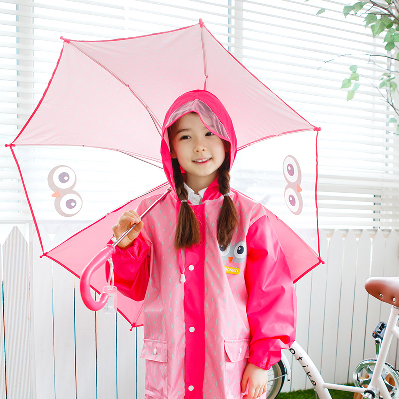 极速男女儿童雨伞半自动长柄小孩创意彩虹伞学生晴雨W两用伞公主