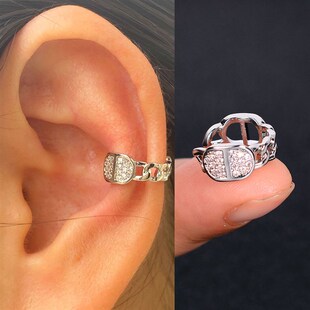极速1Pc Cuff Earrin Clip Rainbow Geomoetry Hollow Wrap