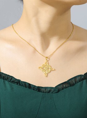 极速Dawapara Wijtch Knot Necklace Celtics Good Luck Irish Je