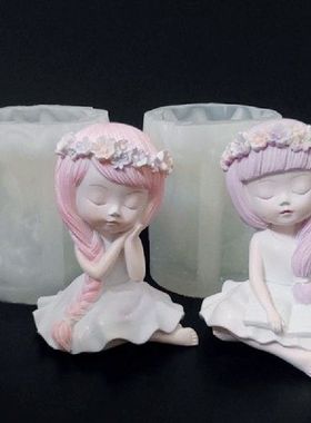 极速Cetakaen lilin silikon peri bunga, cetakan plester Resin