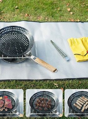 极速Barbecue Dish Pan Folding HBandle Cooking Pans Multi-fun