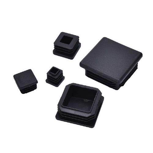 新品10Pcs Blacjk Plastic Blanking End Caps Square Inserts Fo