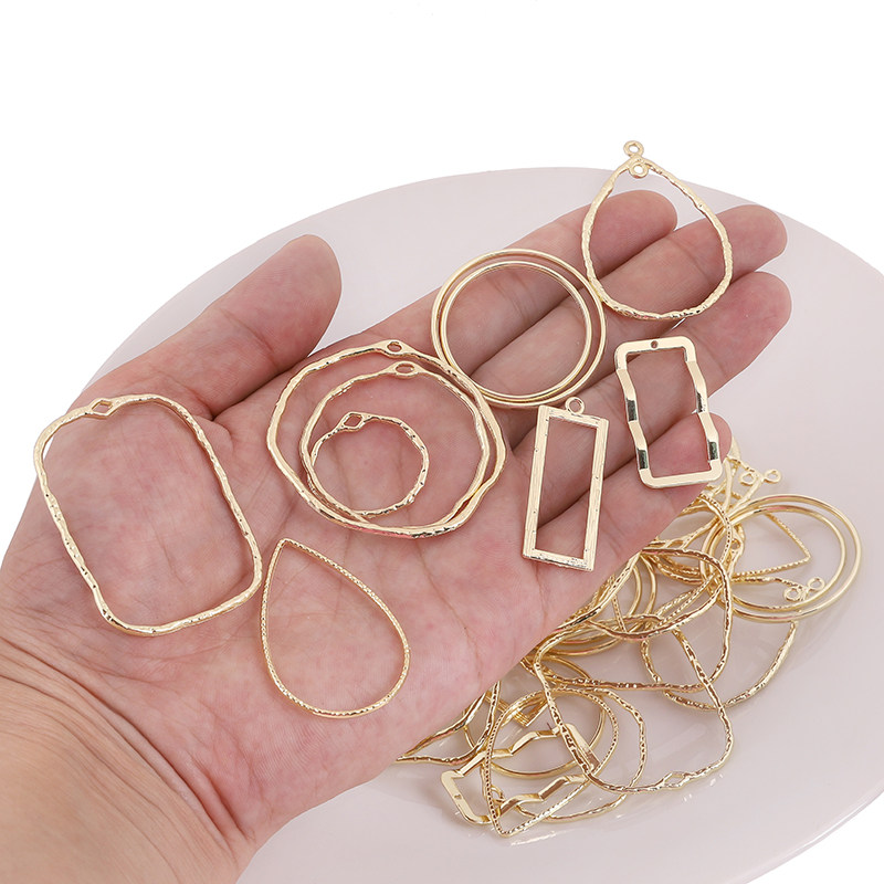 新品Zinc Alloy Hollow Frtame Open Back Bezel Pendants Geomet
