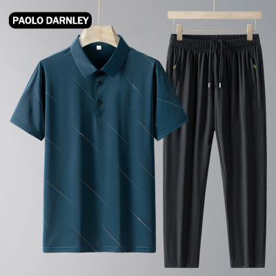 PAOLO DARNLEY/保罗达恩利爸爸装POLO衫夏季运动两件套装翻领T恤