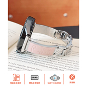 壳里斯iwatch表带腊肠狗皮革S9金属链条SE细款 GT5适用s10苹果applewatch华为GT4手表FIT4红米5小米9pro女款