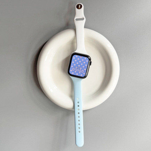 适用iwatch表带小蛮腰斜纹硅胶