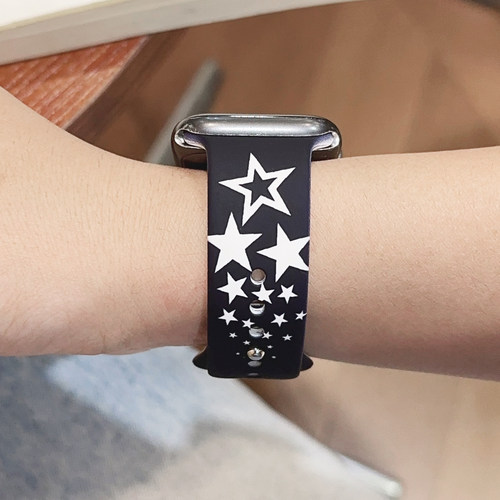 适用iwatch表带满天星硅胶运动