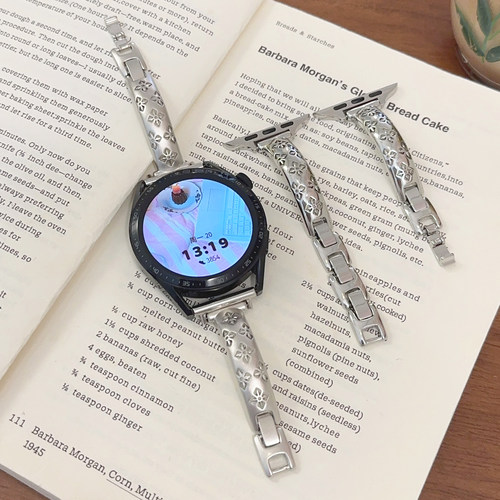 适用iwatch表带S11金属荆棘花