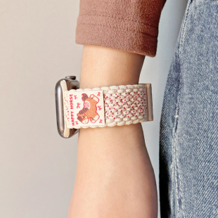 壳里斯iwatch表带S11新年马年标签编织尼龙磁吸扣细款 S9适用S10苹果applewatch华为GT6手表FIT4红米5小米9pro