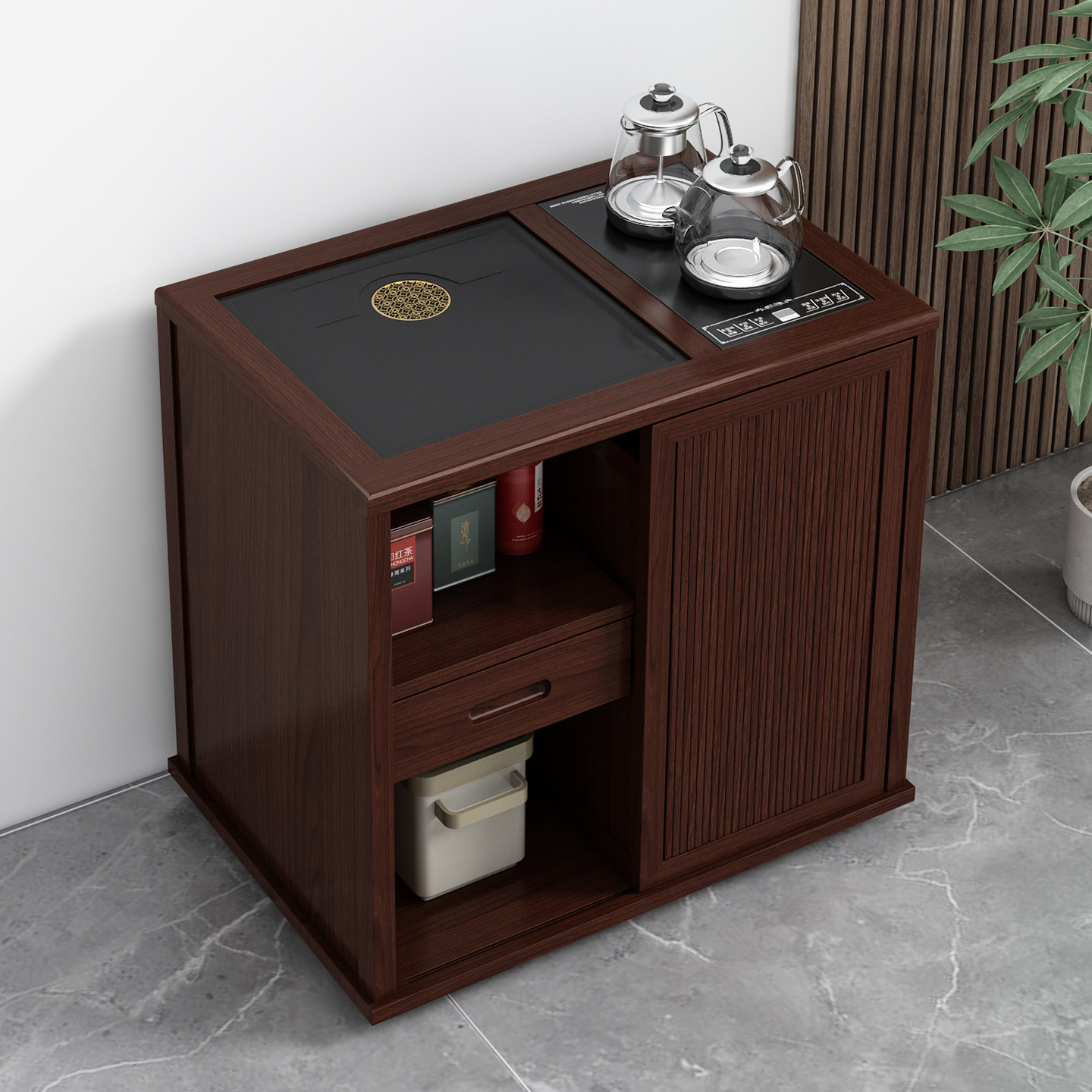 移动茶桌实木小茶台烧水壶一体家用茶水柜茶几茶车阳台煮泡茶桌子,住宅家具,茶几,淘宝优惠券,粉丝福利购,淘宝优惠卷