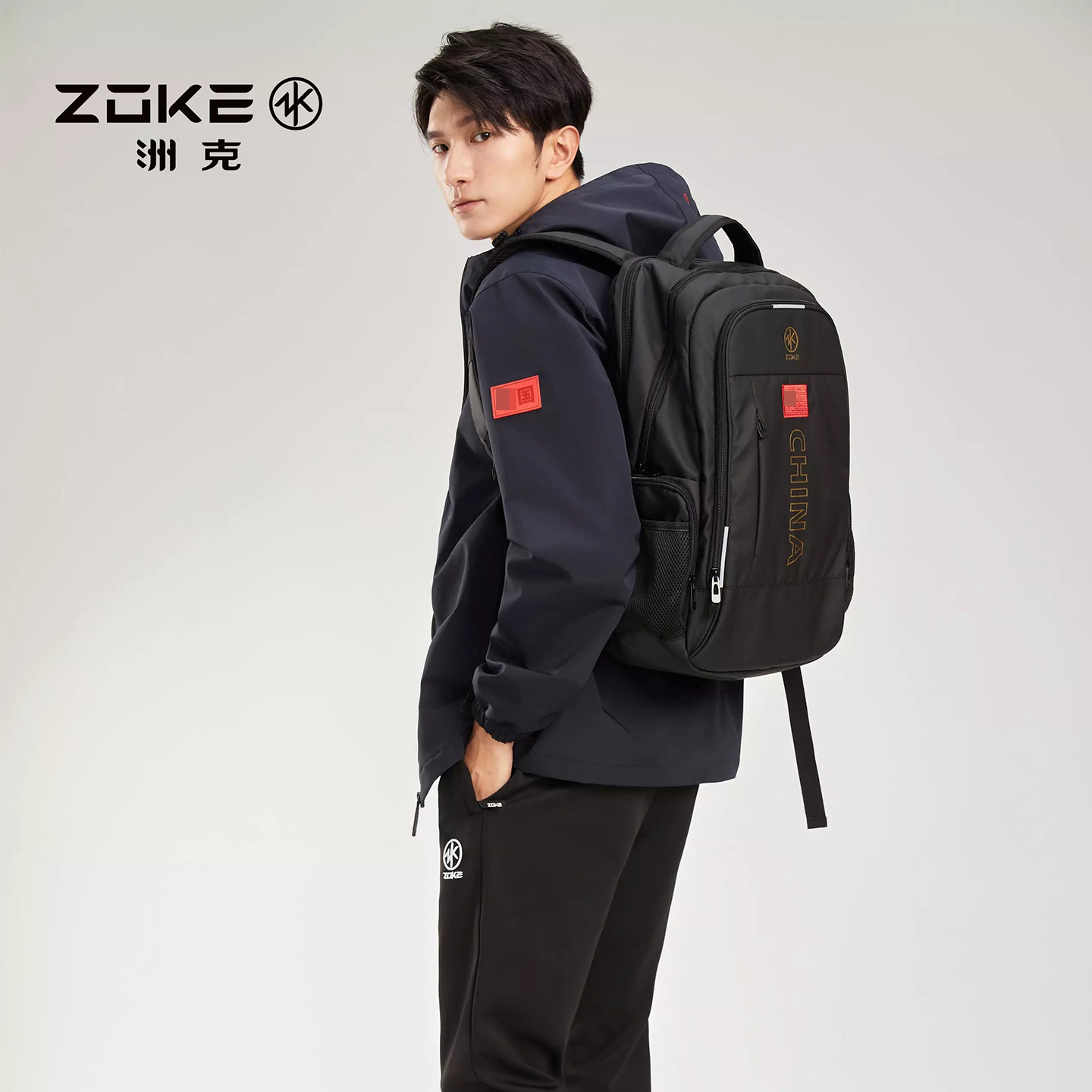洲克防水游泳专用装备收纳泳包商务国旗干湿分离男女双肩包40L