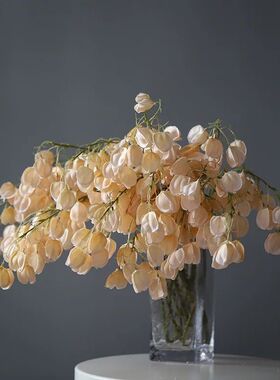 INS风豆沙色假花灯笼花客厅卧室餐桌花束绢花手感花仿真花垂吊
