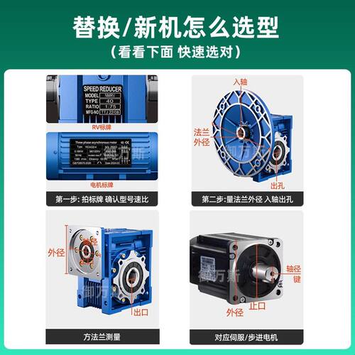 NMRV减速机蜗轮蜗杆步进电机伺服rv减速机50 63 75涡轮小型减速器