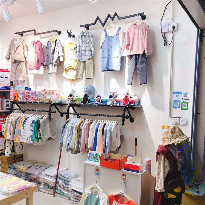 服装店展示架上墙女童装店铺装修货架墙上壁挂式组合挂衣架正侧挂
