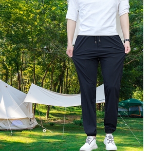 超薄宽松透气男2436 夏季 帛莱威尔高个子 男加长116cm冰感速干长裤