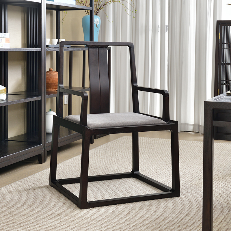 新中式主人椅茶室喝茶茶桌泡茶高端实木书房椅子餐椅2022新款茶椅