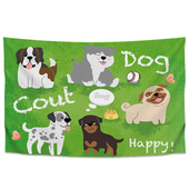 卡通彩色狗狗背景布卧室牀头挂布儿童可爱墙布墙上装 饰布置改造布