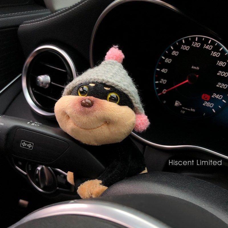 可爱蜜蜂狗汽车怀挡装饰车载毛绒公仔玩偶雨刮器转向灯女生车内饰