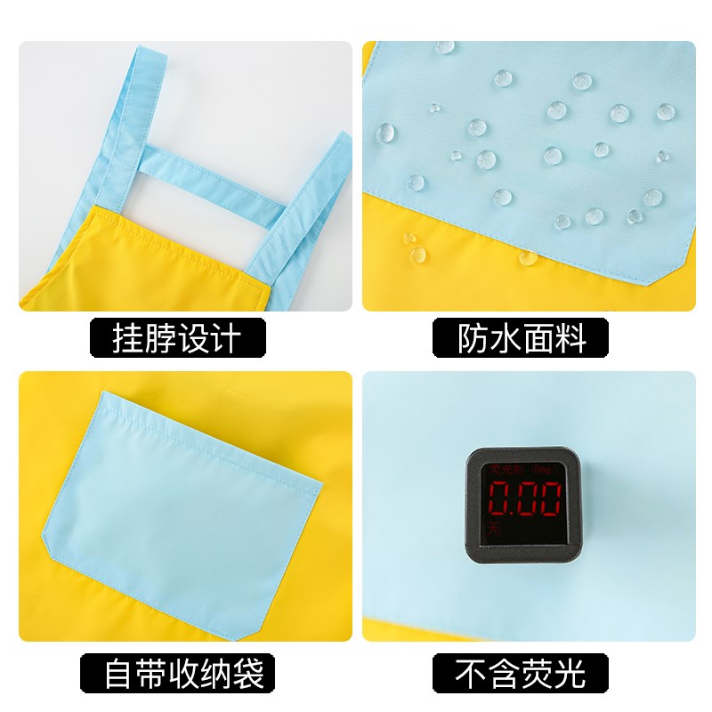 三件套儿童围裙厨房防水防脏画画宝宝罩衣女孩男童幼儿园绘画定制