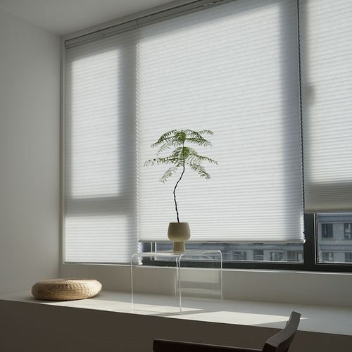 曼莎诺无拉绳蜂巢帘升旗式风琴帘上下合蜂窝帘客厅阳台书房百叶帘