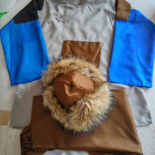 新款《白毛女》杨白劳帽子胡子喜儿套装农民演员乞丐服儿童表演服