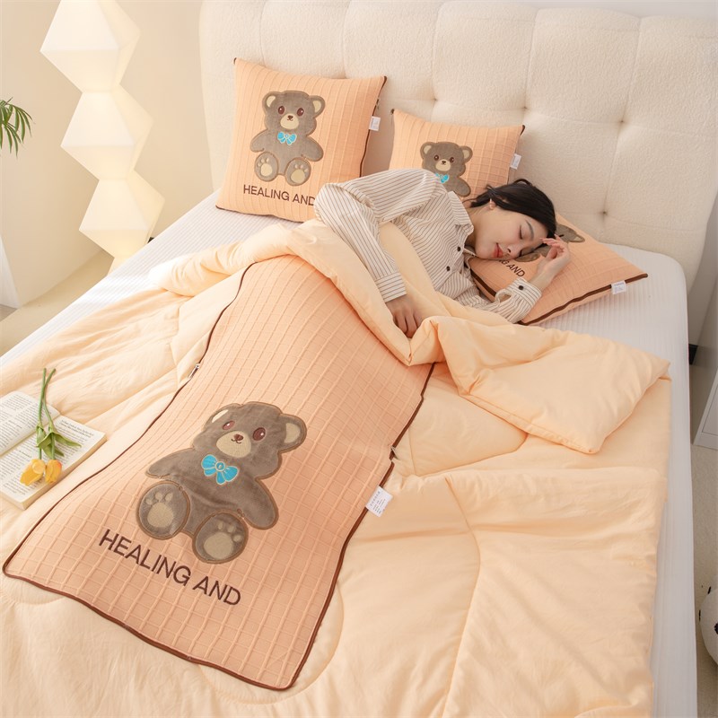 高档加厚车载抱枕被子两用办公室沙发午睡空调被汽车枕头被二合一