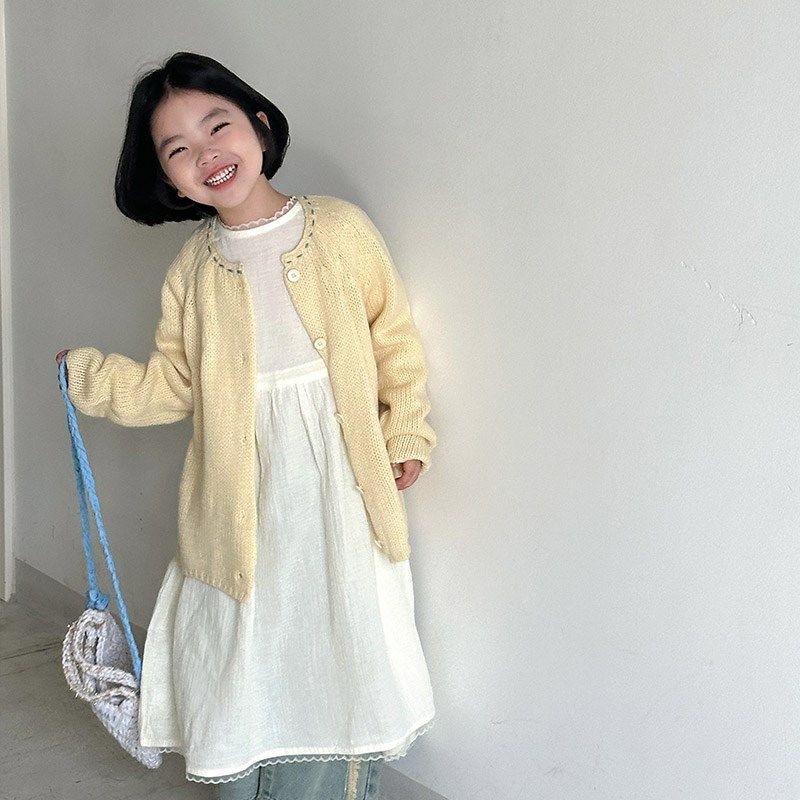 童装女童针织单排扣开衫2024秋季儿童毛衣外套宝宝百搭上衣M54,童装/婴儿装/亲子装,毛衣/针织衫,淘宝优惠券,粉丝福利购,淘宝优惠卷