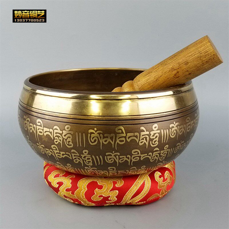 铜器尼泊尔铜颂钵金钵佛音碗佛头金钵静心钵瑜伽钵摆件