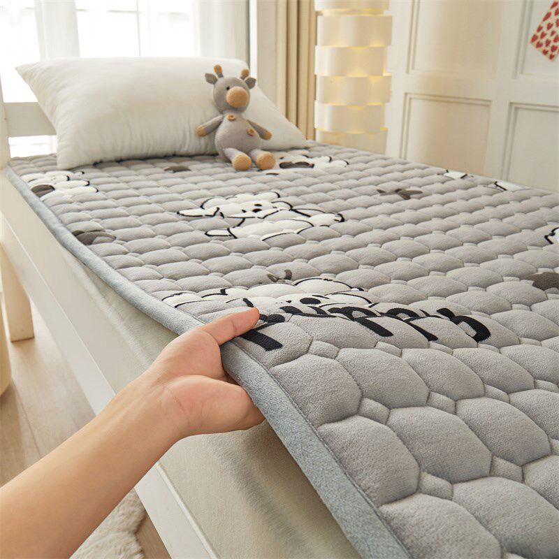 床垫软垫学生宿舍单人上下铺法兰绒薄款睡垫褥子可折叠水洗防滑垫