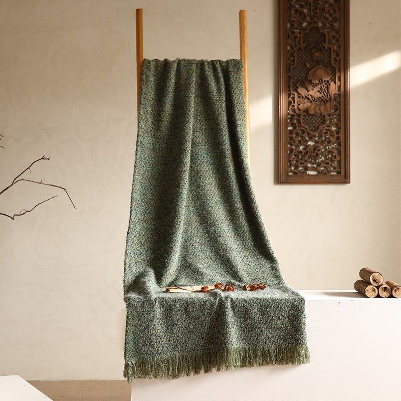 复古绿中古风客厅沙发床上床尾巾搭毯样板间售楼部软装装饰毯定制,床上用品,休闲毯/毛毯/绒毯,淘宝优惠券,粉丝福利购,淘宝优惠卷