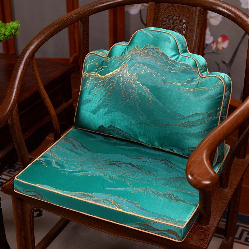 靠山抱枕中式山水靠垫办公室腰靠沙发靠枕高级椅子靠背护腰定制