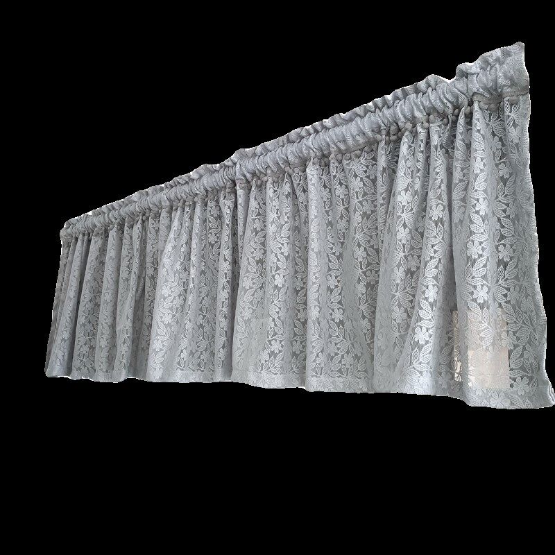 窗帘遮光卧室免打孔门帘隔断厨房飘窗半帘镂空蕾丝短帘魔术贴