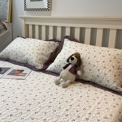 高档加厚全棉榻榻米床盖单件纯棉高级感床单三件套四季通用床铺罩