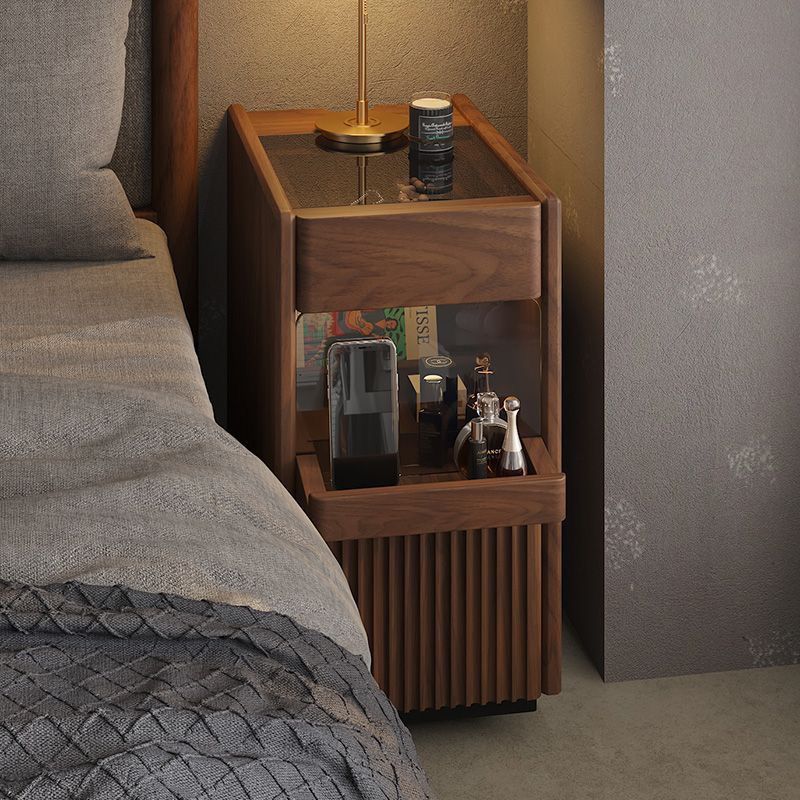 实木超窄床边柜卧室小型现代简约收纳迷你夹缝极窄床头柜置物架