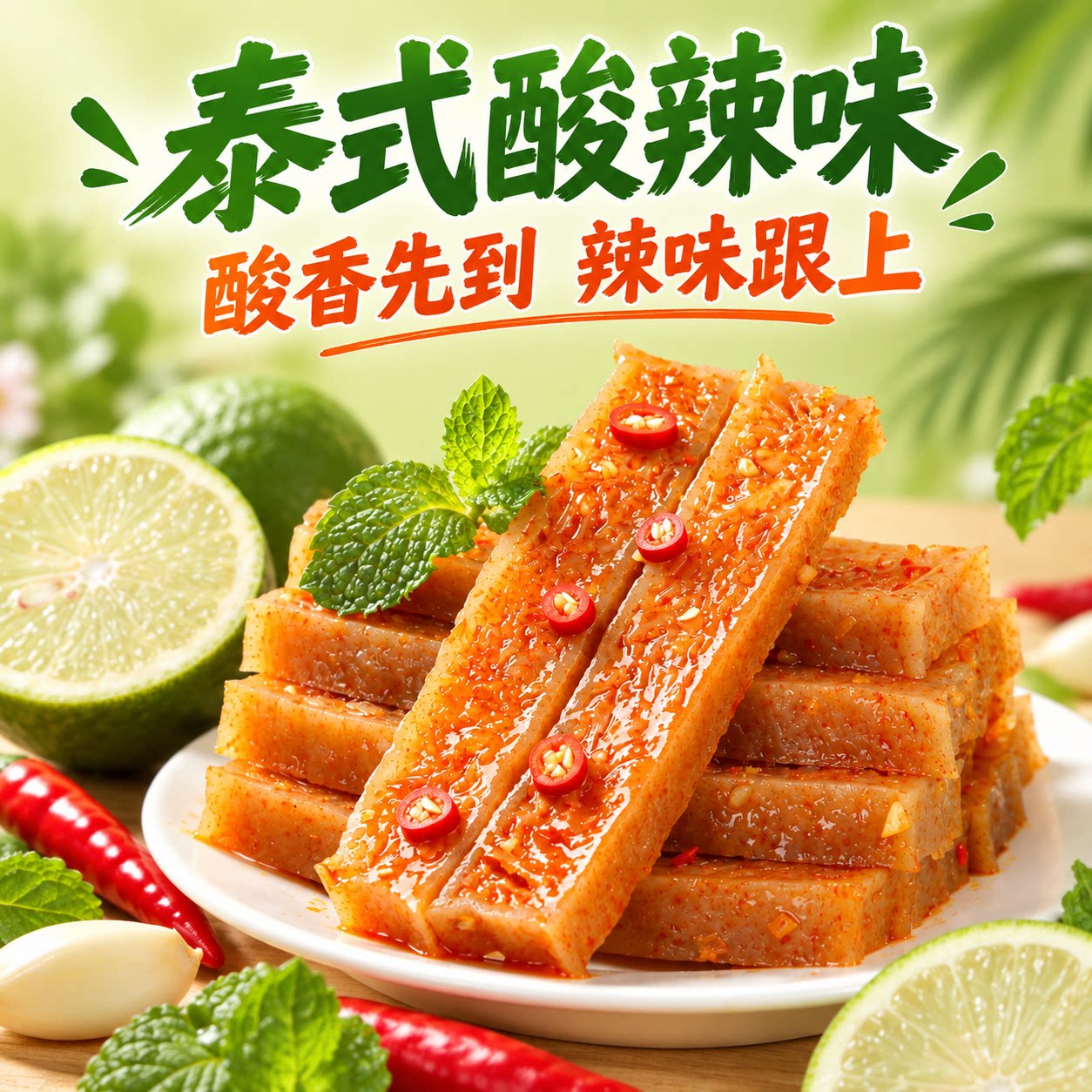 捍味爆汁素牛筋香辣魔芋干泰式风味素肉夜宵解馋办公室休闲小零食