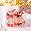 杂物小包 迷你收纳袋钥匙随身零钱包收纳化妆品弹片印花口红便携式