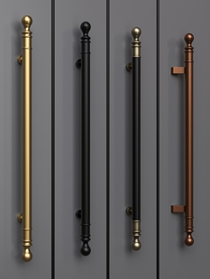 新中式古色古香铜质玻璃门把手豪华酒店宴会厅双门把手推挽实木门