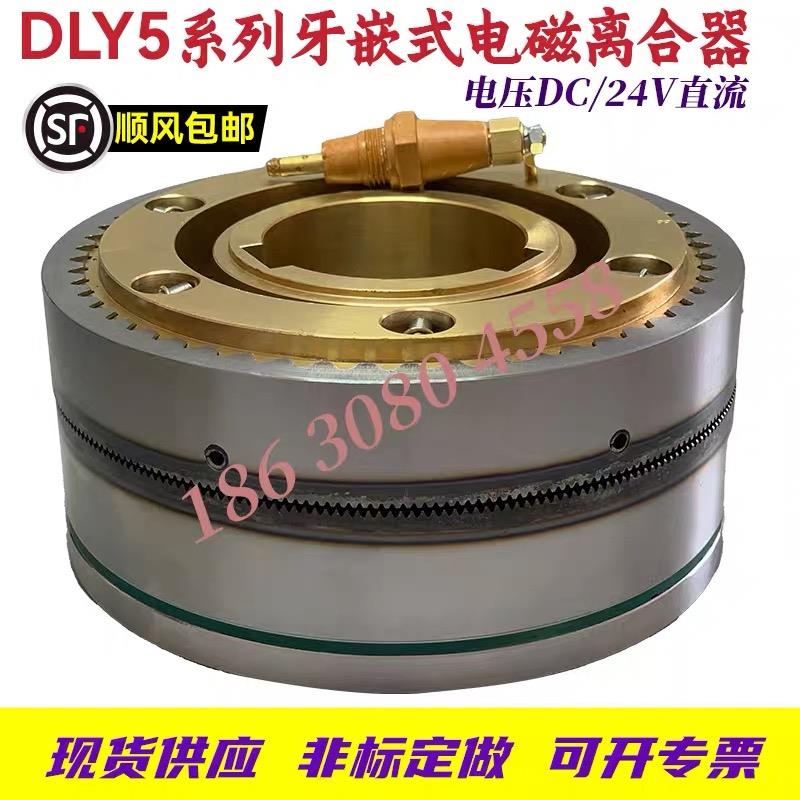 DLY5大扭矩牙嵌式电磁离合器隔磁铜衬套DC24V现货供应支持定做