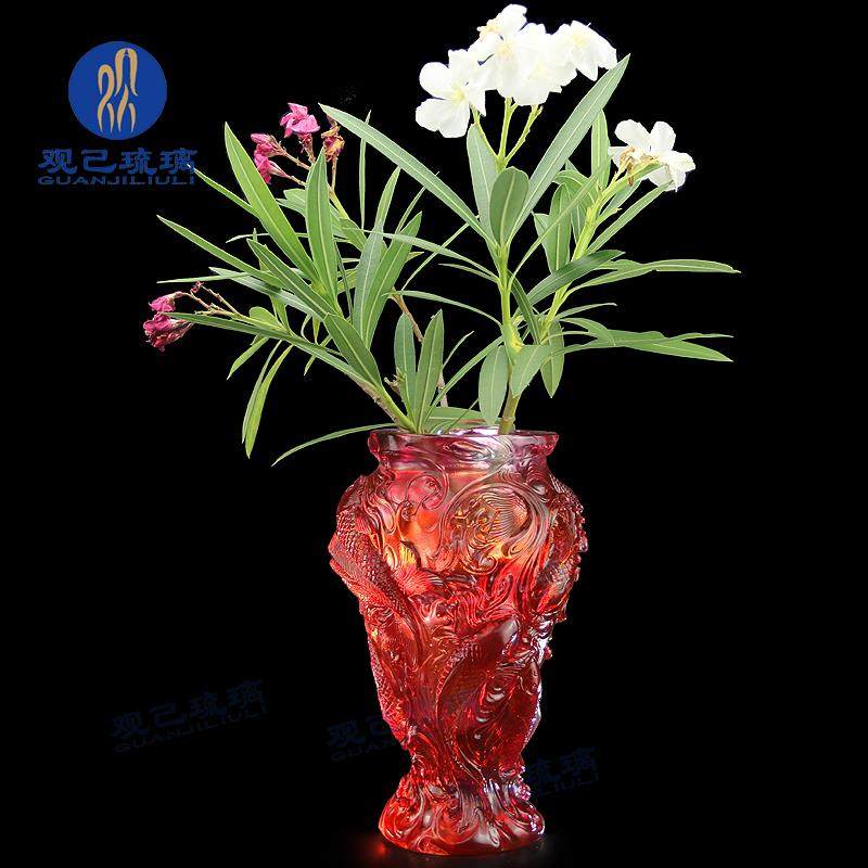 琉璃花瓶餐桌现代简约实用送老外礼物中国工艺品客厅装饰摆件软装