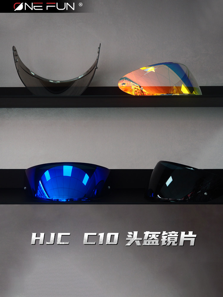 万环精选Hjc拉力头盔C10揭示头盔镜头防雾贴纸交响乐渐变色镜罩配