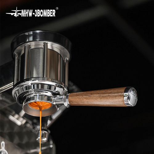 轰炸机无底手柄咖啡机无底木把手