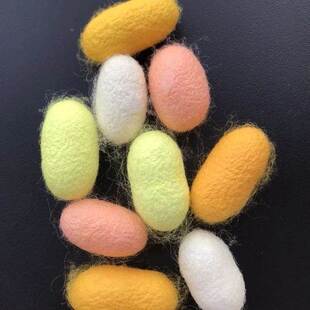 彩色蚕茧可抽丝桑蚕茧烘干完整带蚕蛹学生手工DIY蚕丝扇彩绘展示