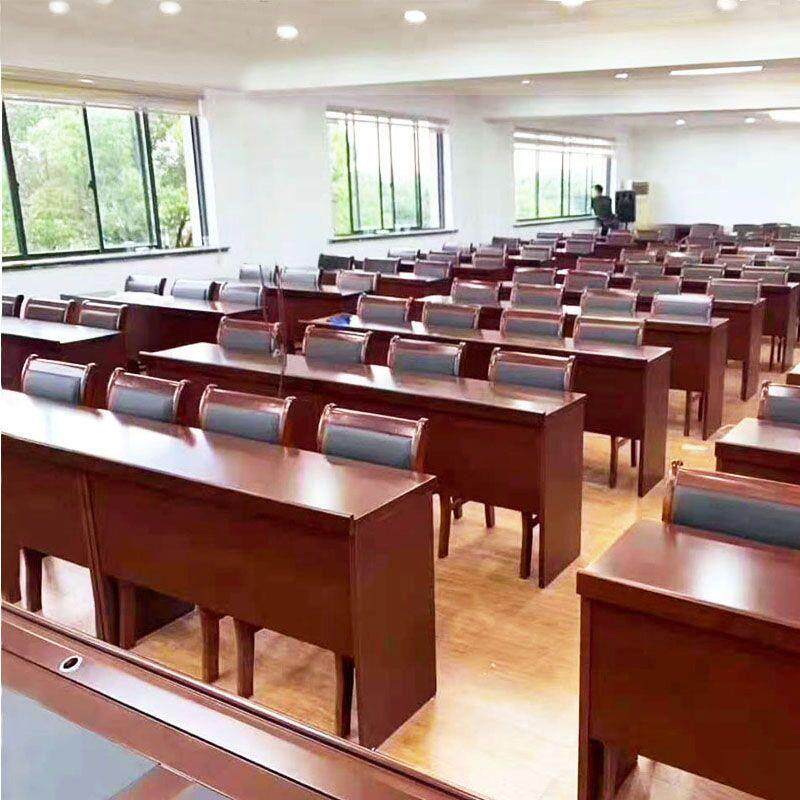 大会议室会议报告厅培训长条桌开会桌椅组合双人油漆会议桌主席台