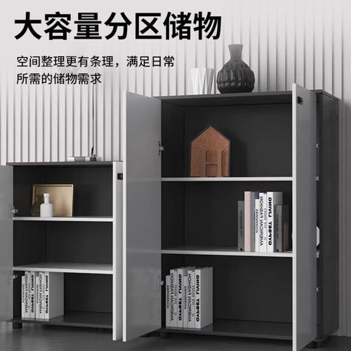 办公室文件柜收纳矮柜储物资料柜档案柜木质带锁办公小柜子隔断柜