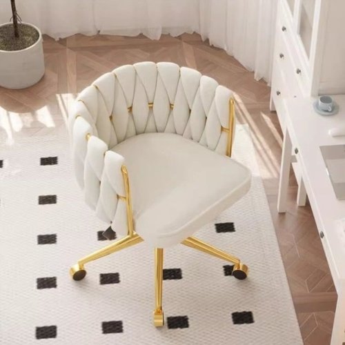 化妆椅轻奢电脑椅卧室梳妆凳家用书桌椅布艺美甲椅办公椅主播椅